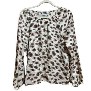 Donna Toran Top Womens 10 Multicolor Print Silk Y2K 90s Vintage Blouse